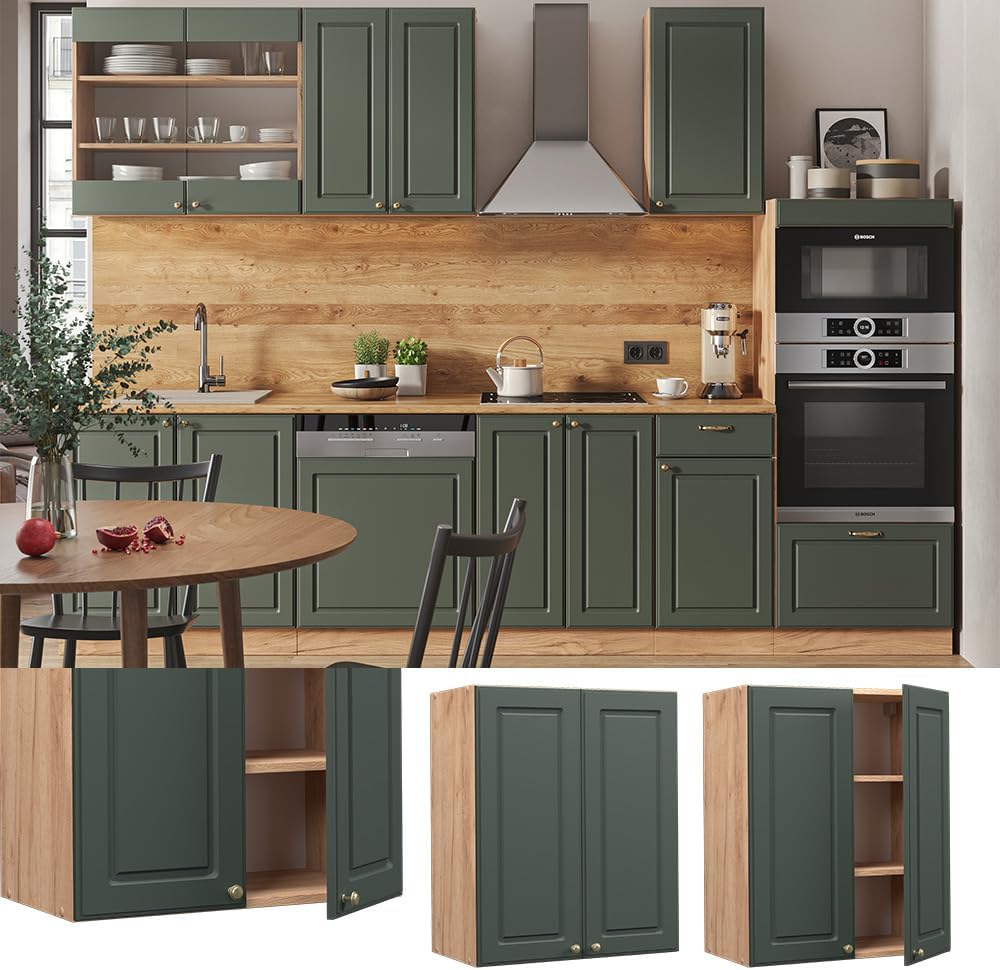 Vicco Hängeschrank Fame-Line, Grün-Gold Landhaus/Goldkraft Eiche, 60 cm