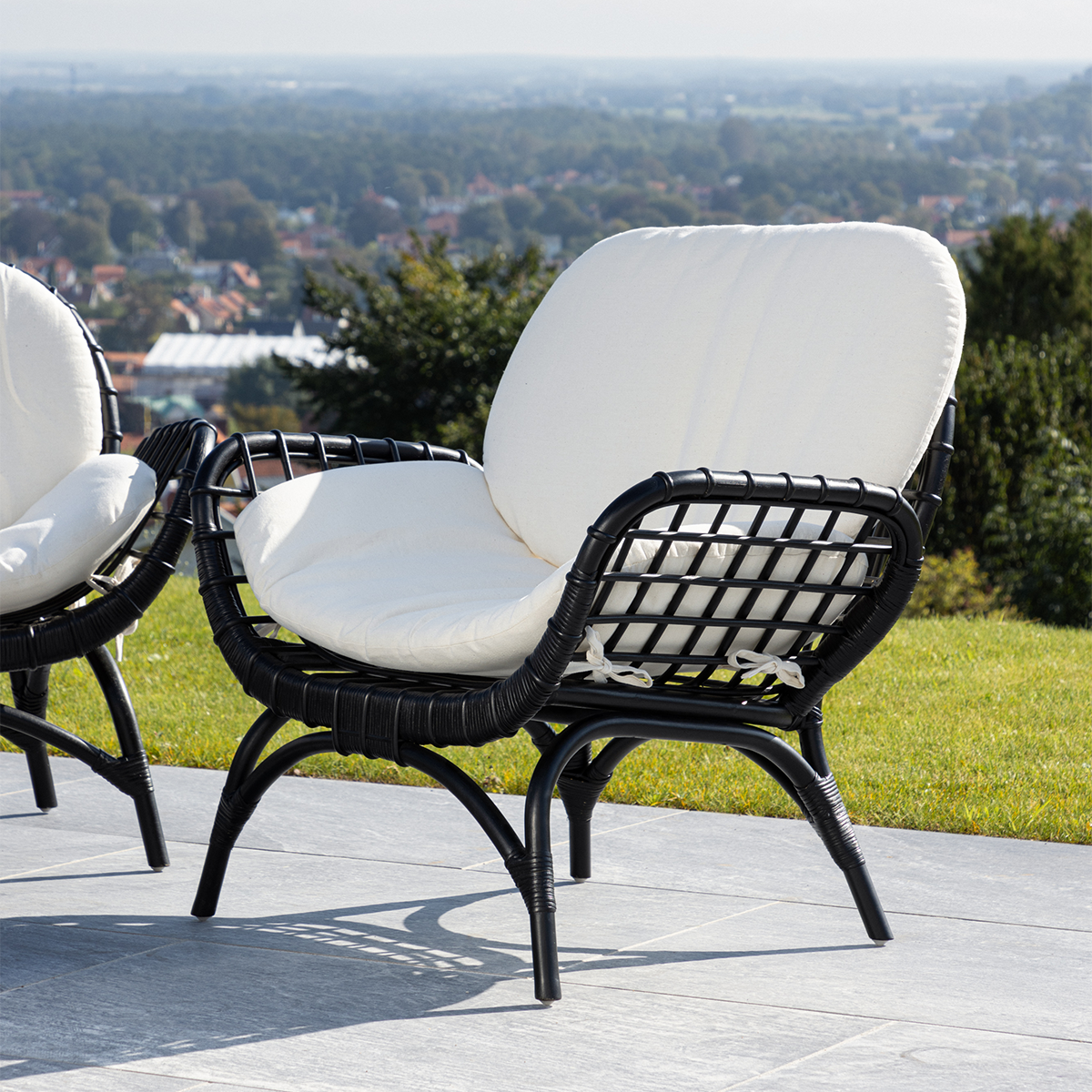 Tuin loungestoel Brenda - met zitkussens Zwart