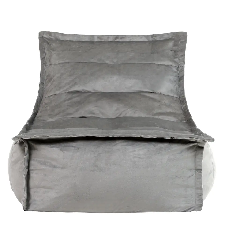 icon Zitzak Lounger Dolce - Fluwelen Zitzak - Houtskool