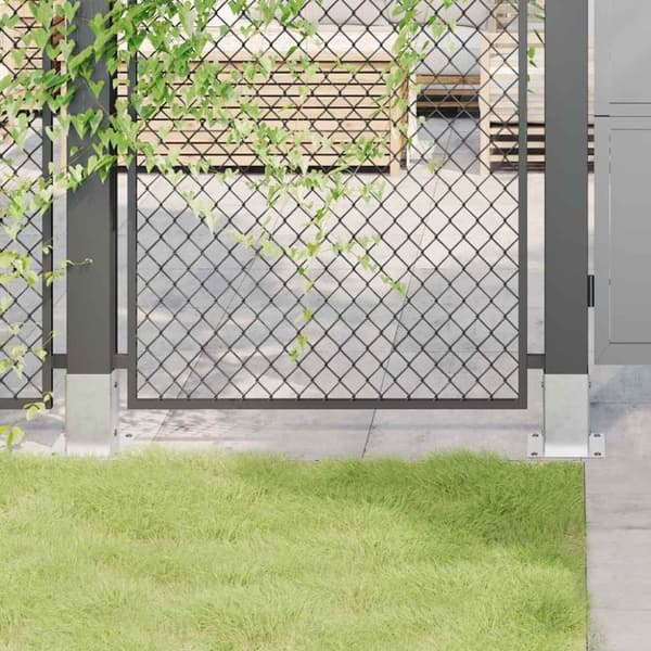 vidaXL Stolpebunner firkantet 4 stk sølv 81x81 mm galvanisert stål