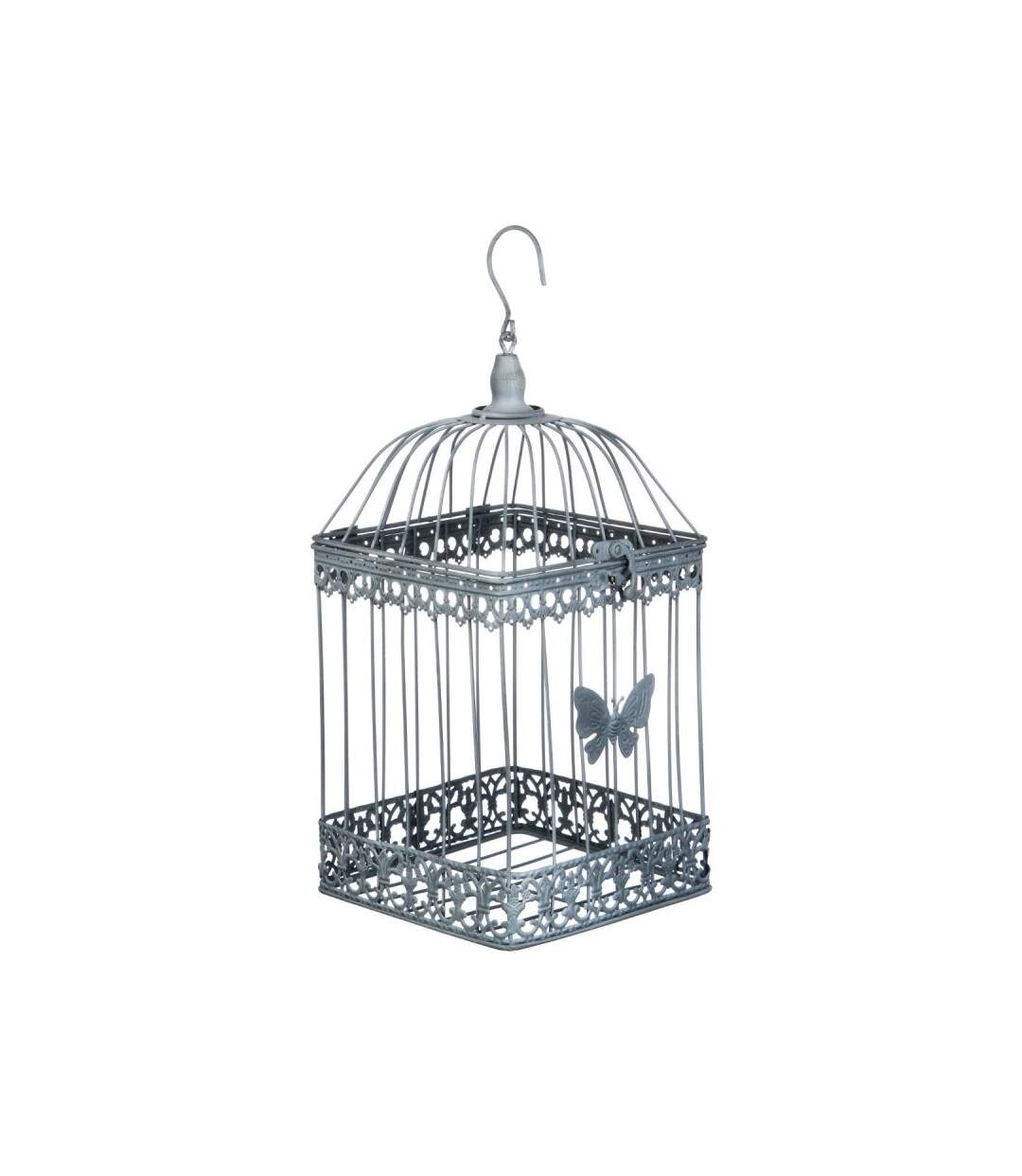 Lot de 2 Cages à Oiseaux en Métal Niena Gris