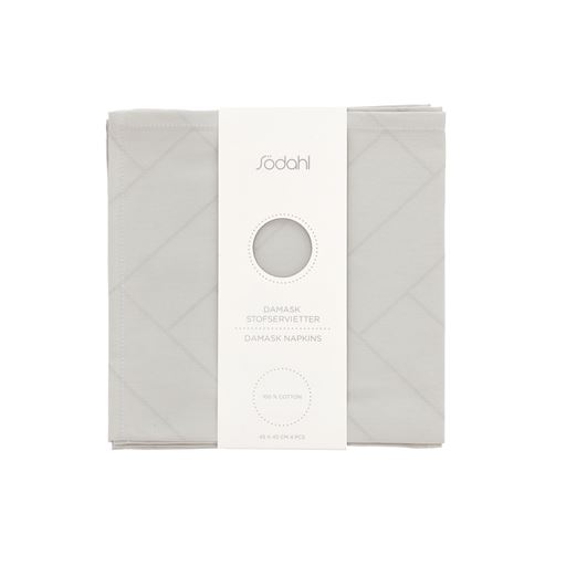 Södahl Tiles 4-pak Stofserviet, Light Grey, 45x45 cm