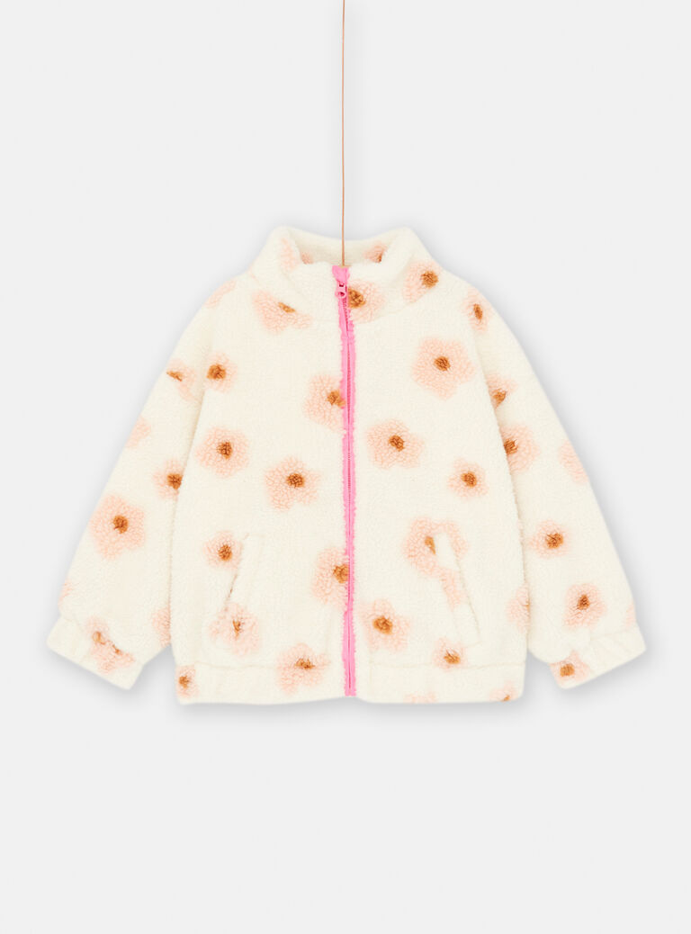 Veste écrue en sherpa pour fille