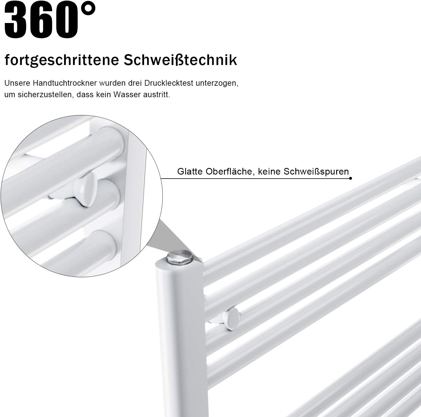 Handtuchtrockner Heizkörper Bad Mittelanschluss Handtuchwärmer Badheizkörper Weiß Gerade 40 * 160cm