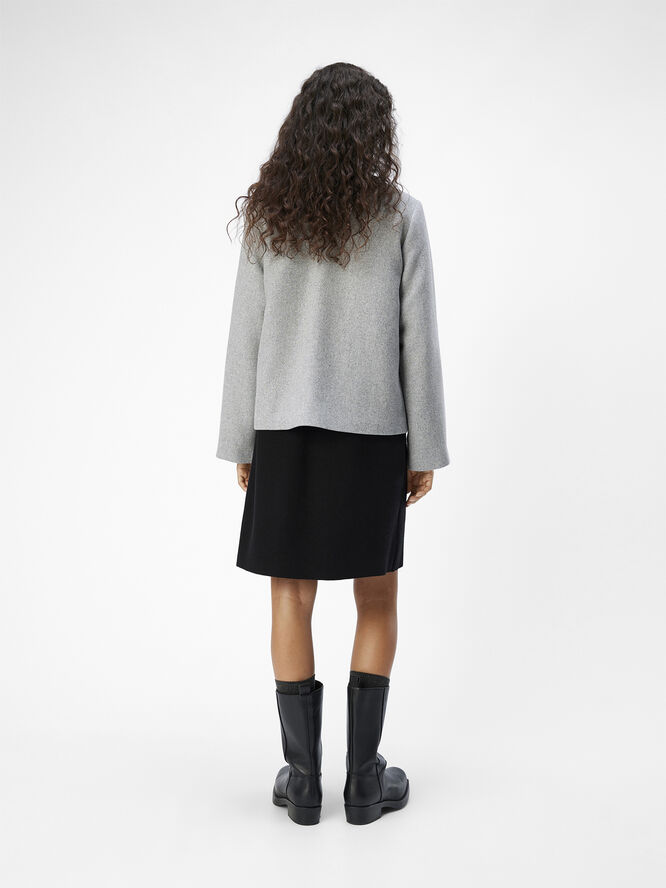 Object OBJPISA SHORT JACKET DIV Light grey melange