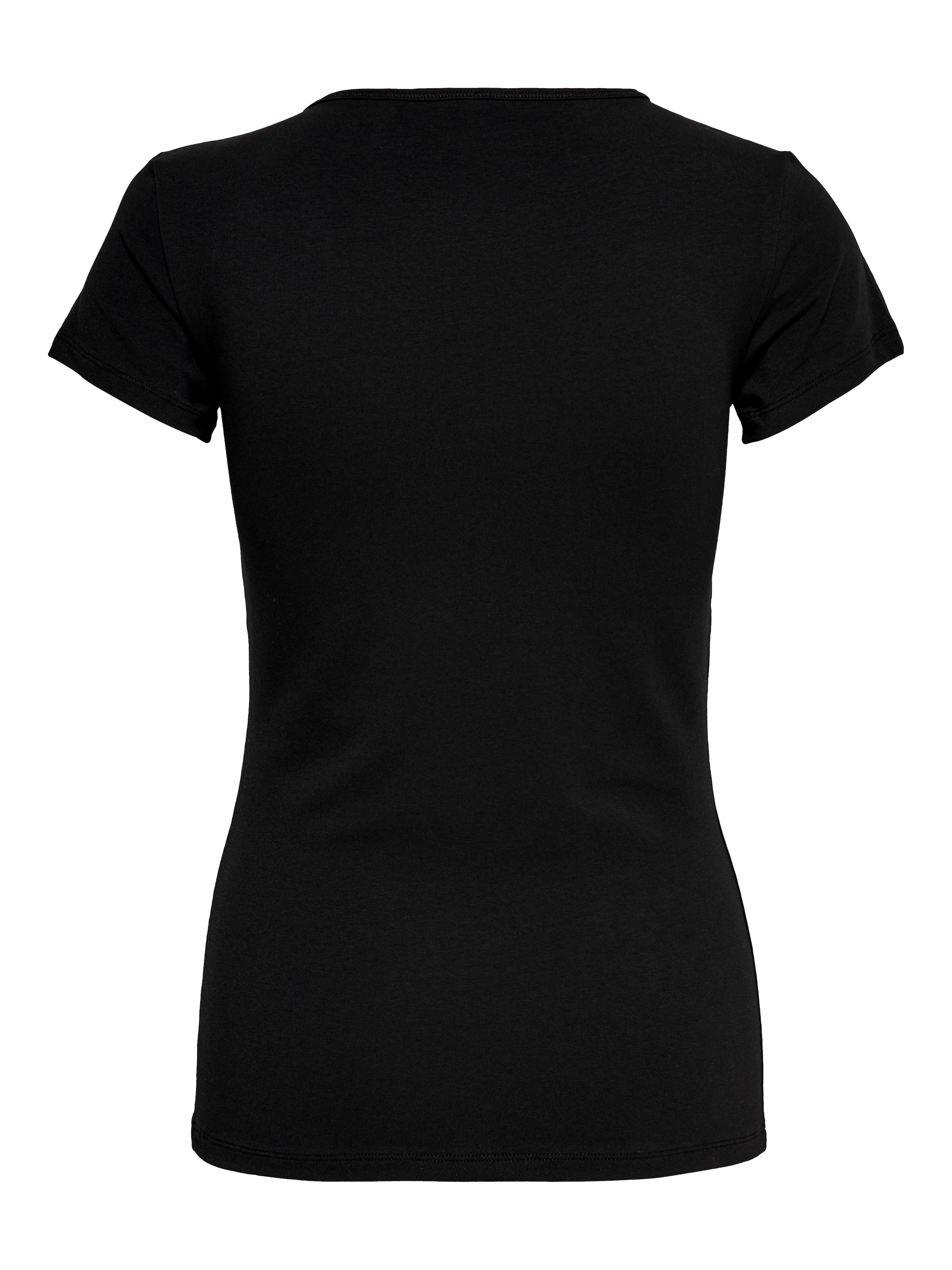 ONLY Rundhalsshirt »ONLLIVE – Rundhalsshirt mit figurbetonter Silhouette«, sehr figurbetont, modisch, Baumwollmischung, Jersey, tiefer Rundhals