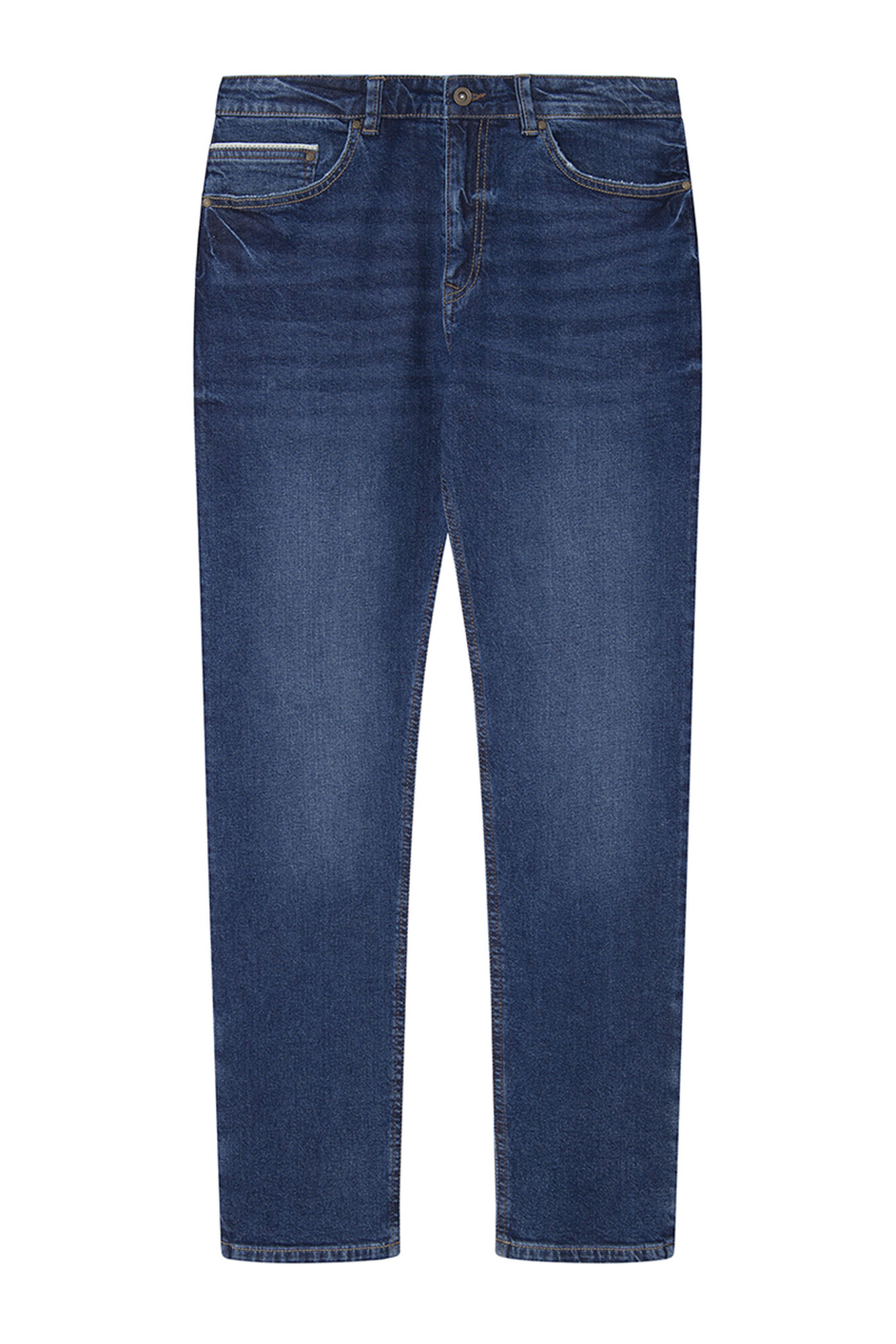 calça jeans normal de lavagem escura