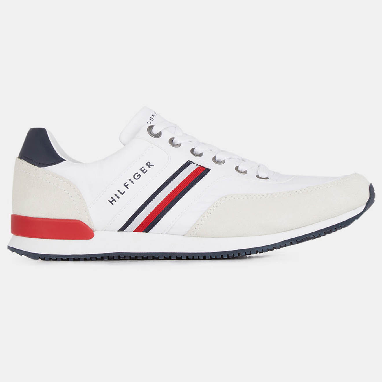 Tommy Hilfiger Baskets en Cuir Runner Iconic Material Mix blanches