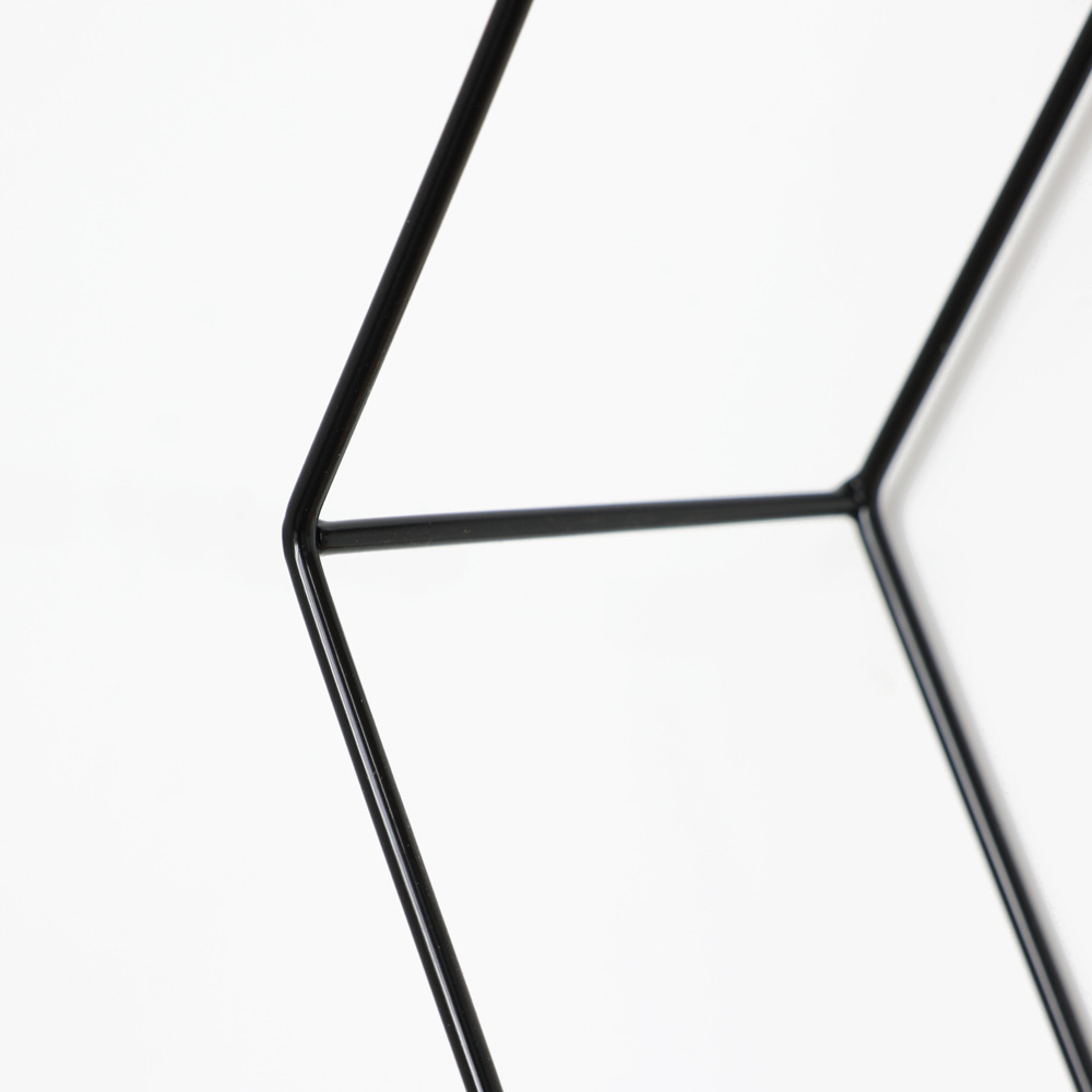 Etagère murale hexagonale en métal - 25x28,5 cm - noir