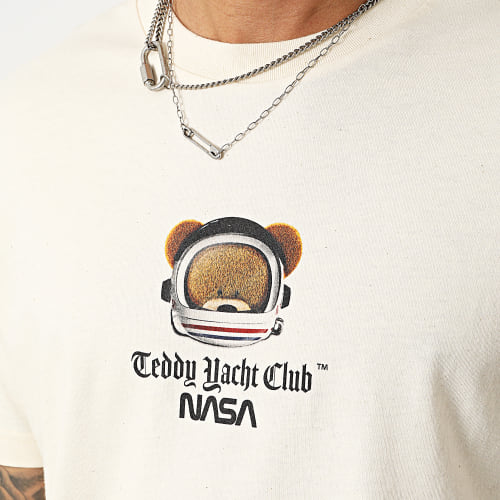 Collab NASA Tee Shirt Oversize Space Teddy Moon Beige