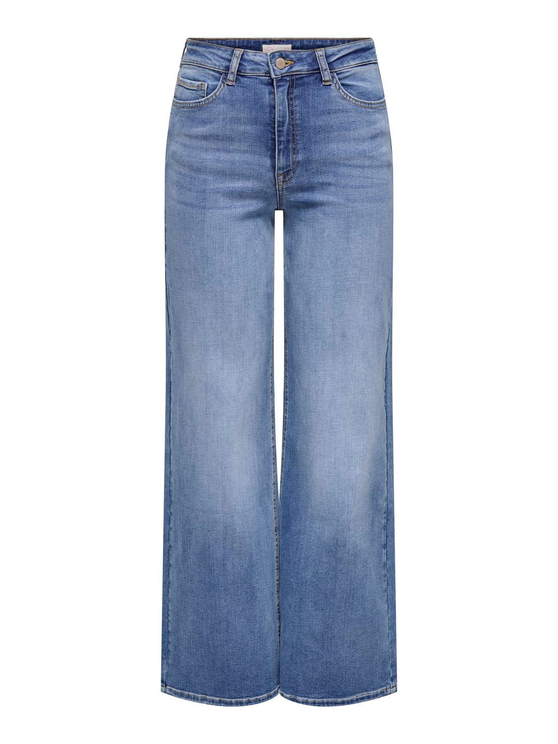 JDYFELINA-FINA Hohe Taille Weiter Beinschnitt Jeans Medium Blue Denim