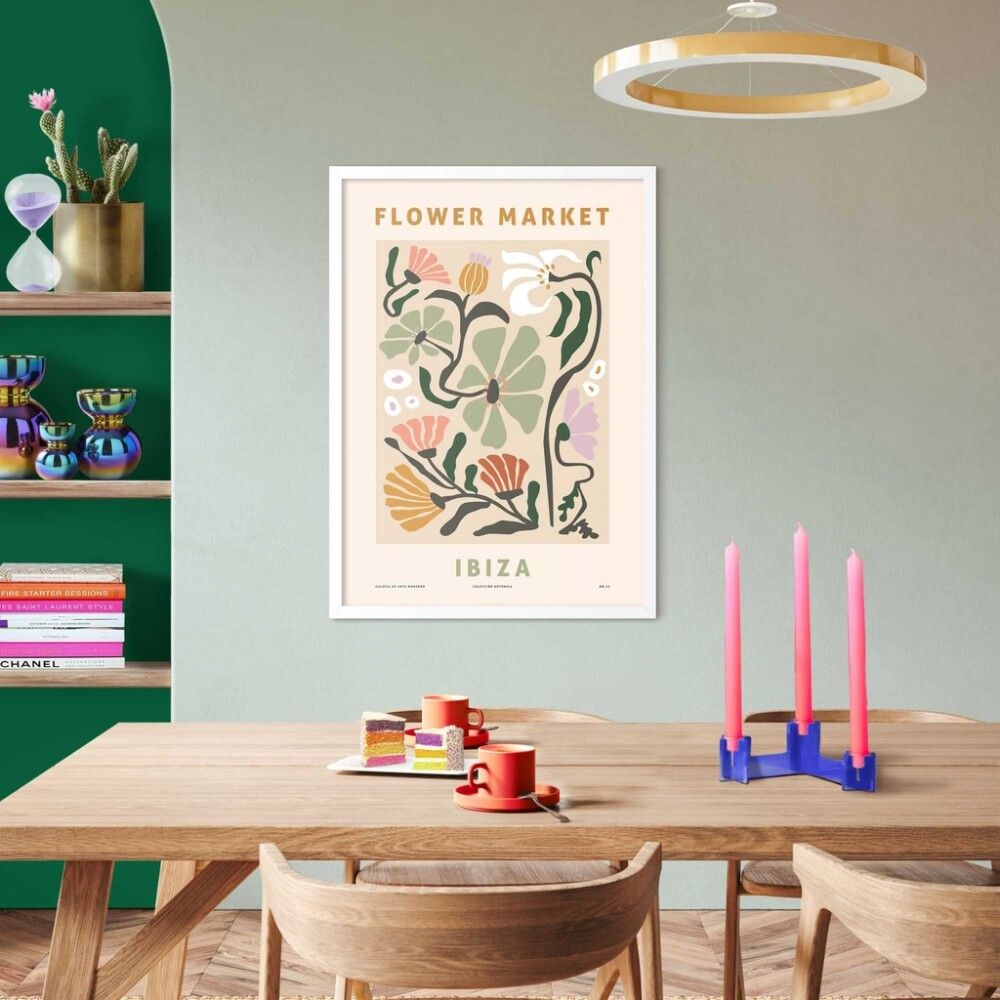 BILDE REINDERS IBIZA FLOWERS MODERN FRAME 50X70CM HVIT