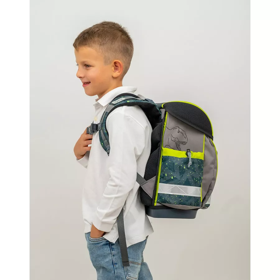 Belmil Schulranzen Classy Schulranzen Set 5-teilig mit Brustgurt T-Rex Roar