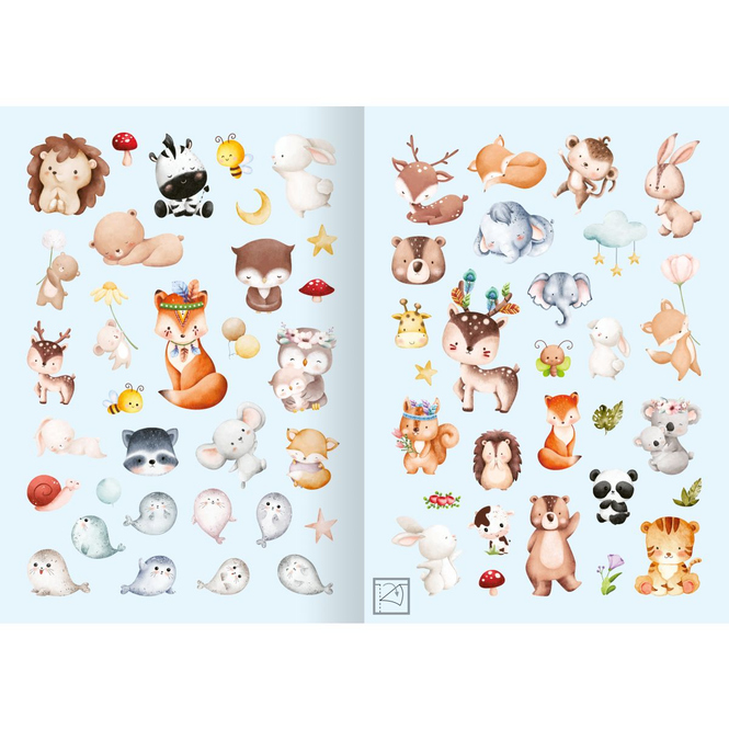 Meine Aquarell-Sticker - Tierkinder - über 200 Sticker