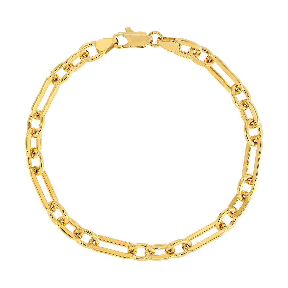 Bracelet plaqué or maille forçat allongée 19 cm
