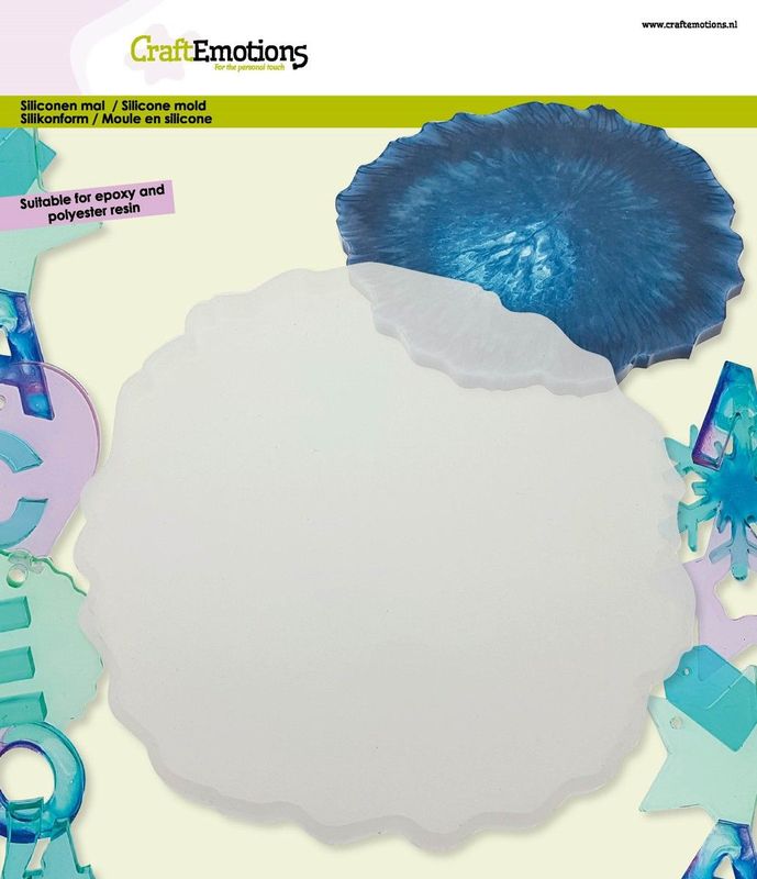 CraftEmotions - Siliconen mal - Epoxy Resin Jesmonite Gieten - Geode Rond - Diameter 12,5 cm