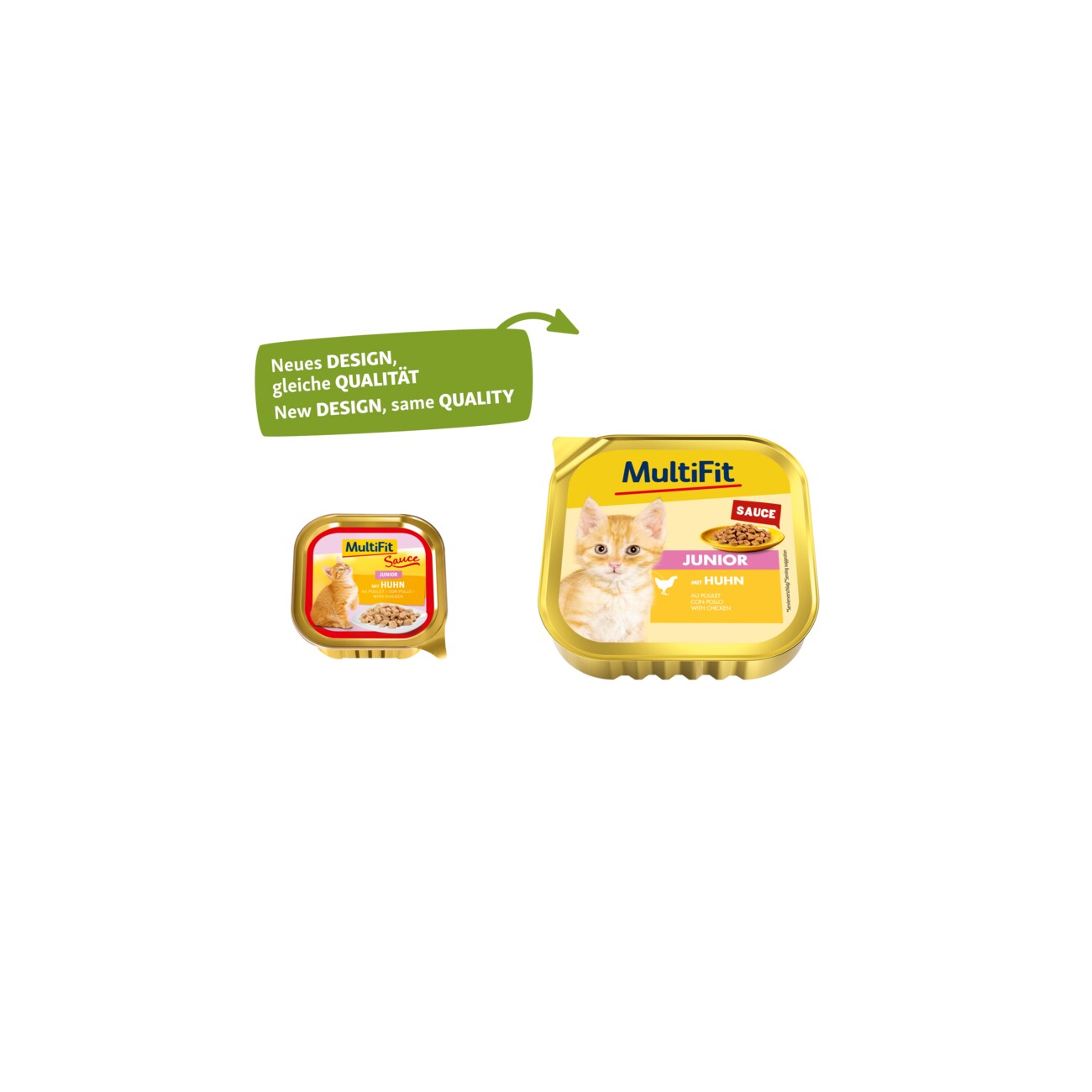 MultiFit Nassfutter Katze Junior, in Sauce, Huhn 16x100 g