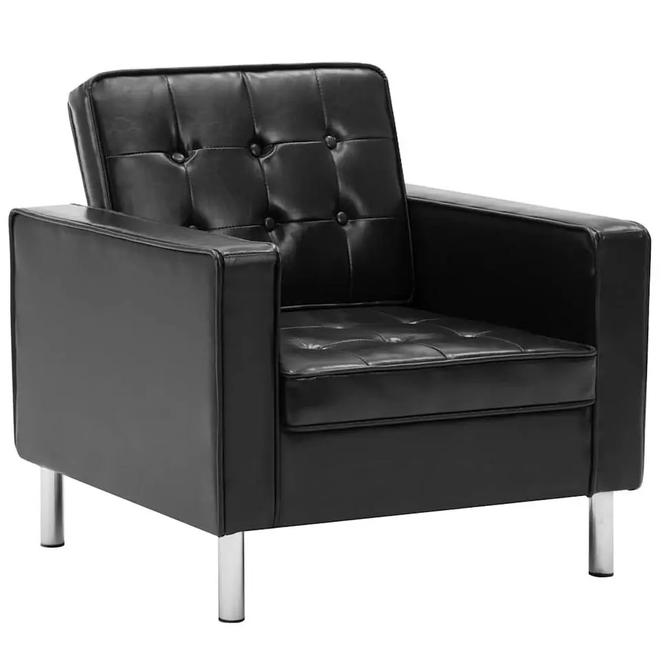 vidaXL Fauteuils kunstleer zwart