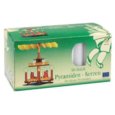 Idena Pyramidenkerze 50 Stück, 14 x 70mm weiß