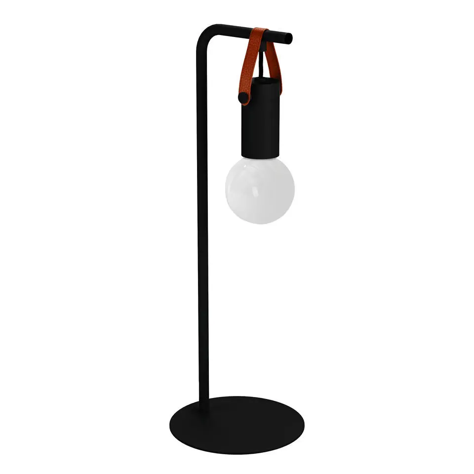 EGLO Apricale Tafellamp - E27 - Leer - Zwart/Bruin