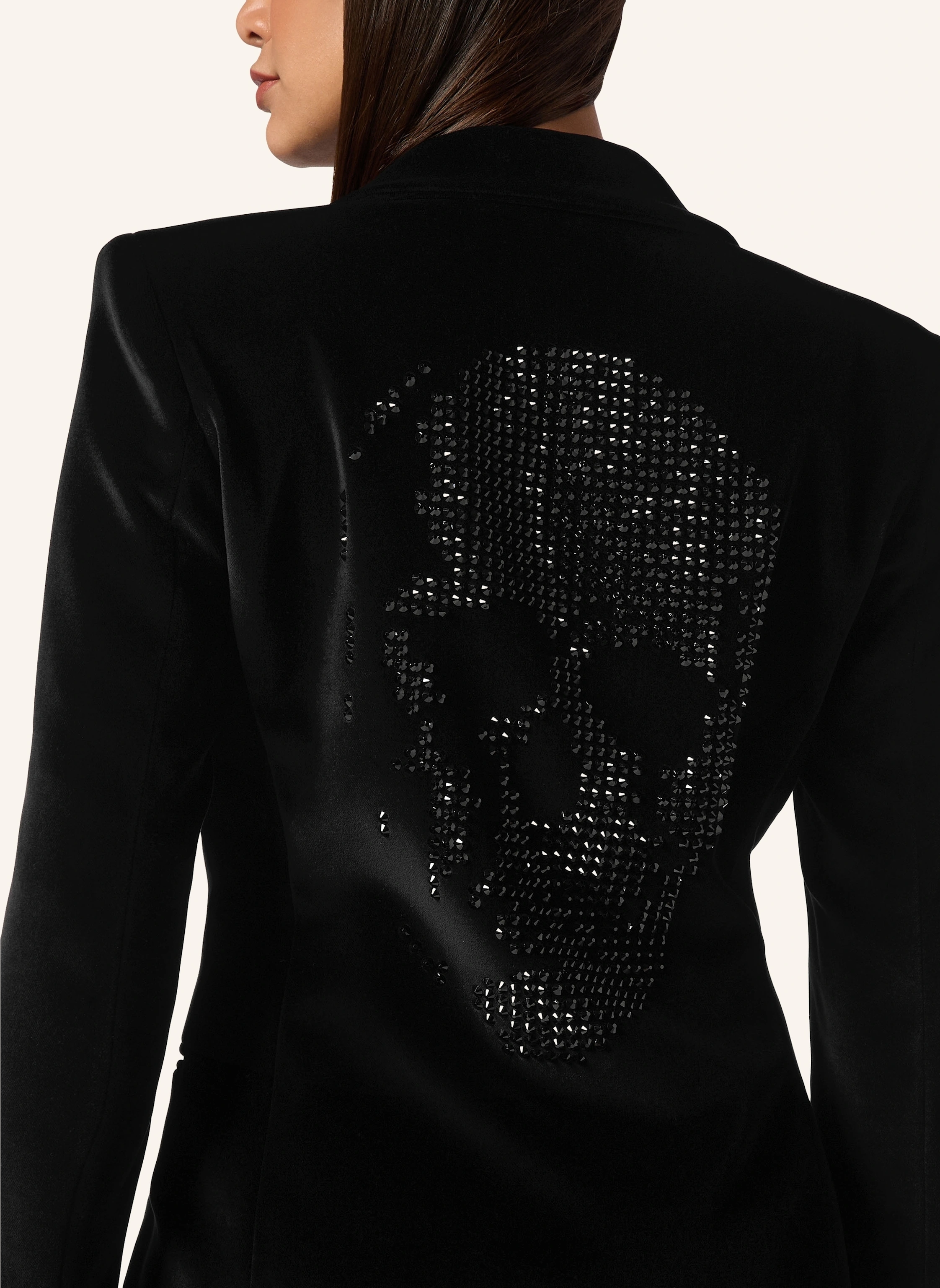 PHILIPP PLEIN Samt-Blazer mit Steinbesatz SKULL