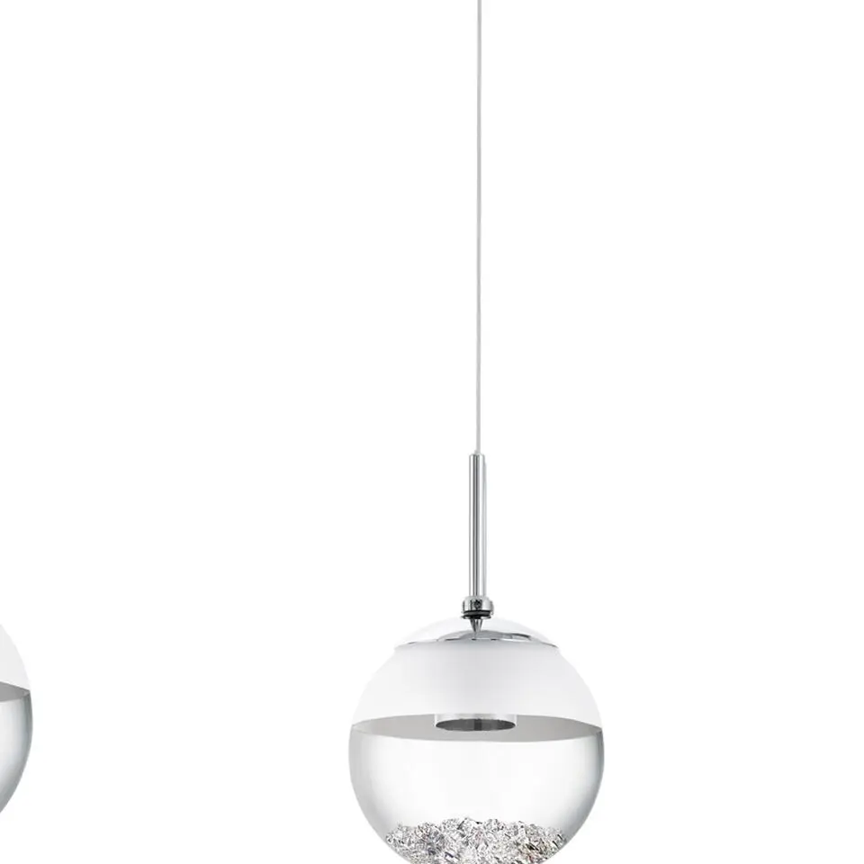 EGLOMontefio1-Hanglamp-LED-Chroom-Glas,Kristal-Wit