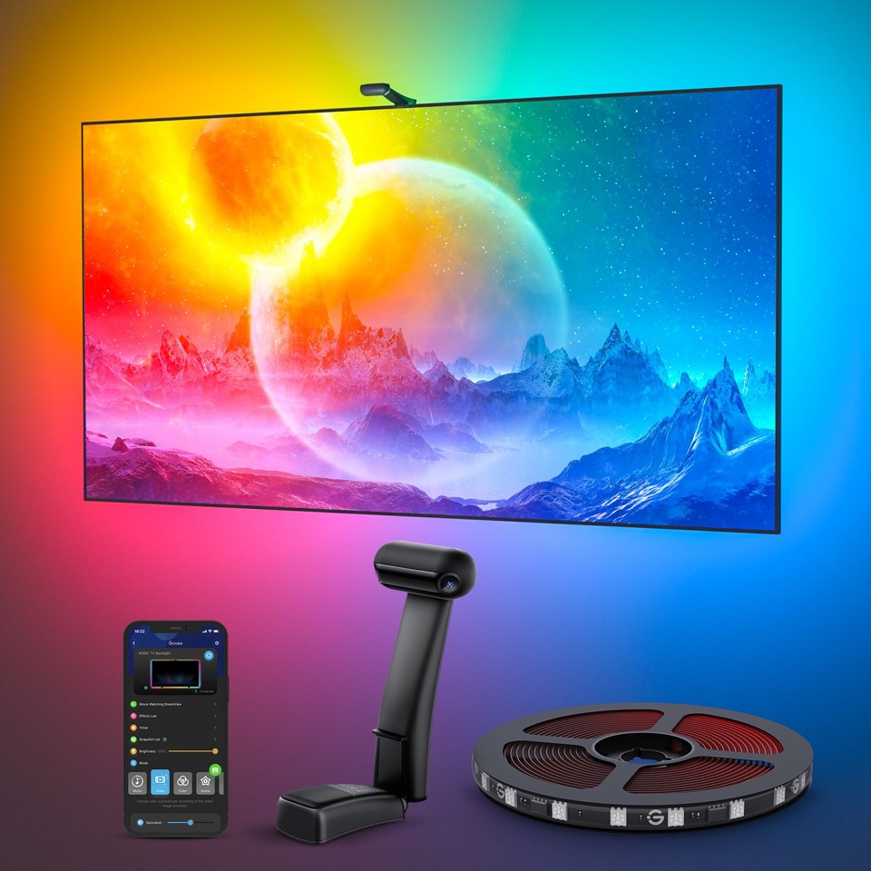 Govee Envisual TV Baggrundsbelysning T2 med dobbelte kameraer (55~65 tommer)