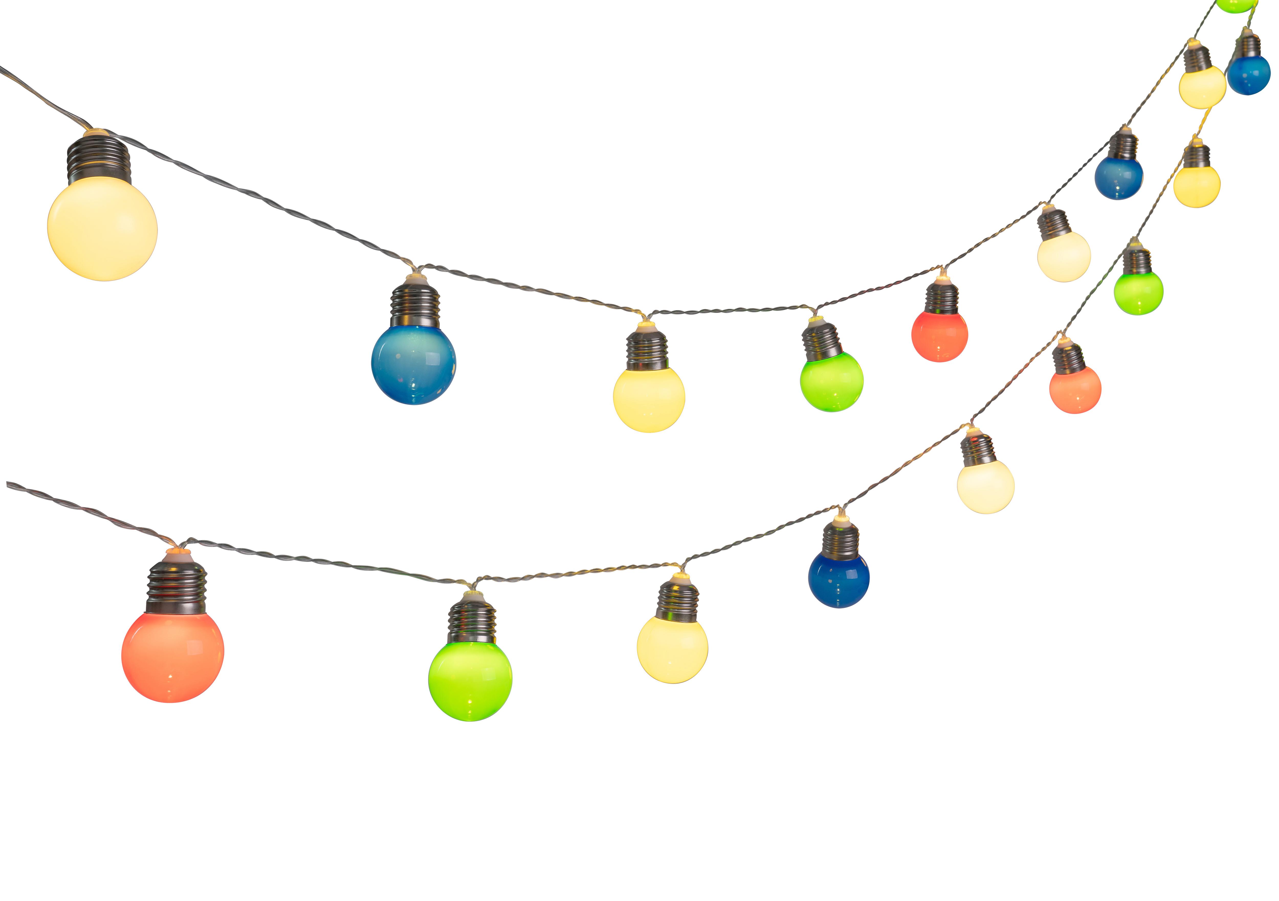 GUIRLANDE 20 BOULES SOLAIRES BLANC CHAUD MULTICOLORE L.5.8M