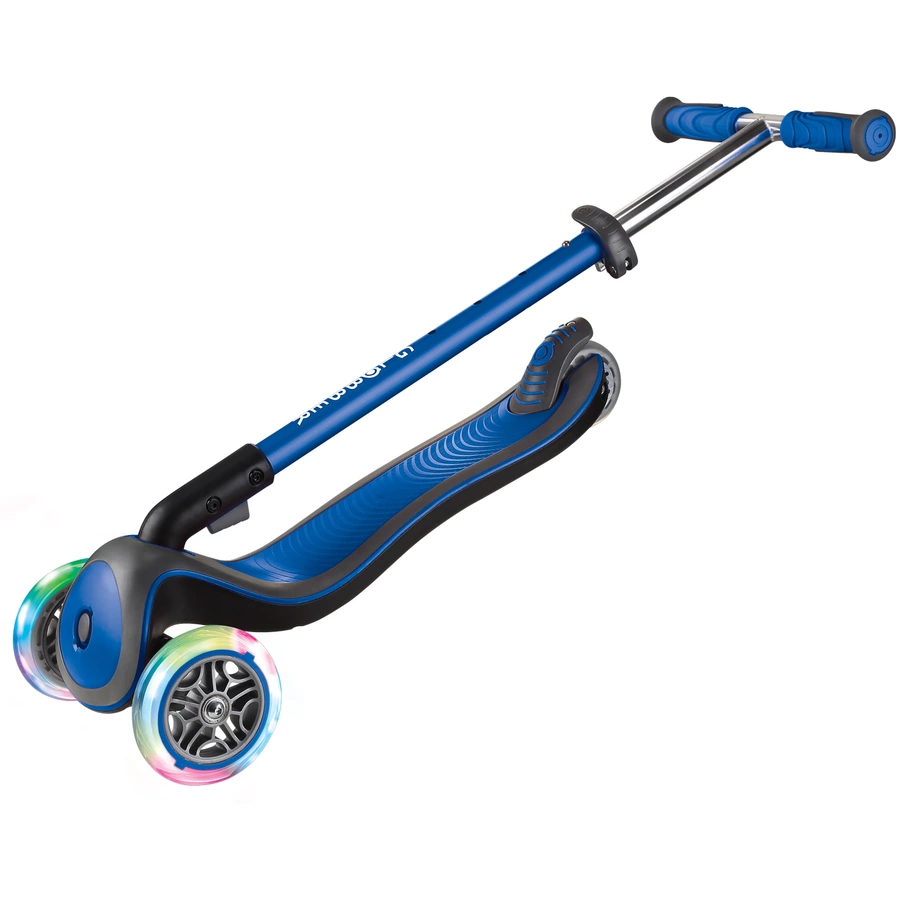 GLOBBER Scooter ELITE DELUXE LIGHTS mit Leuchtrollen, navy-blau