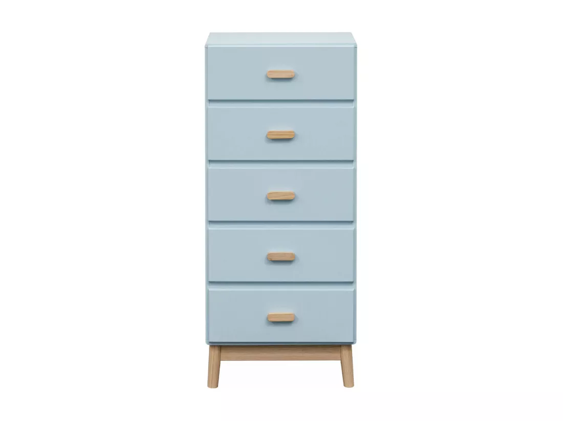 Commode Kuro 115x50x40 MDF Bois Bleu ciel Marron Scandinave