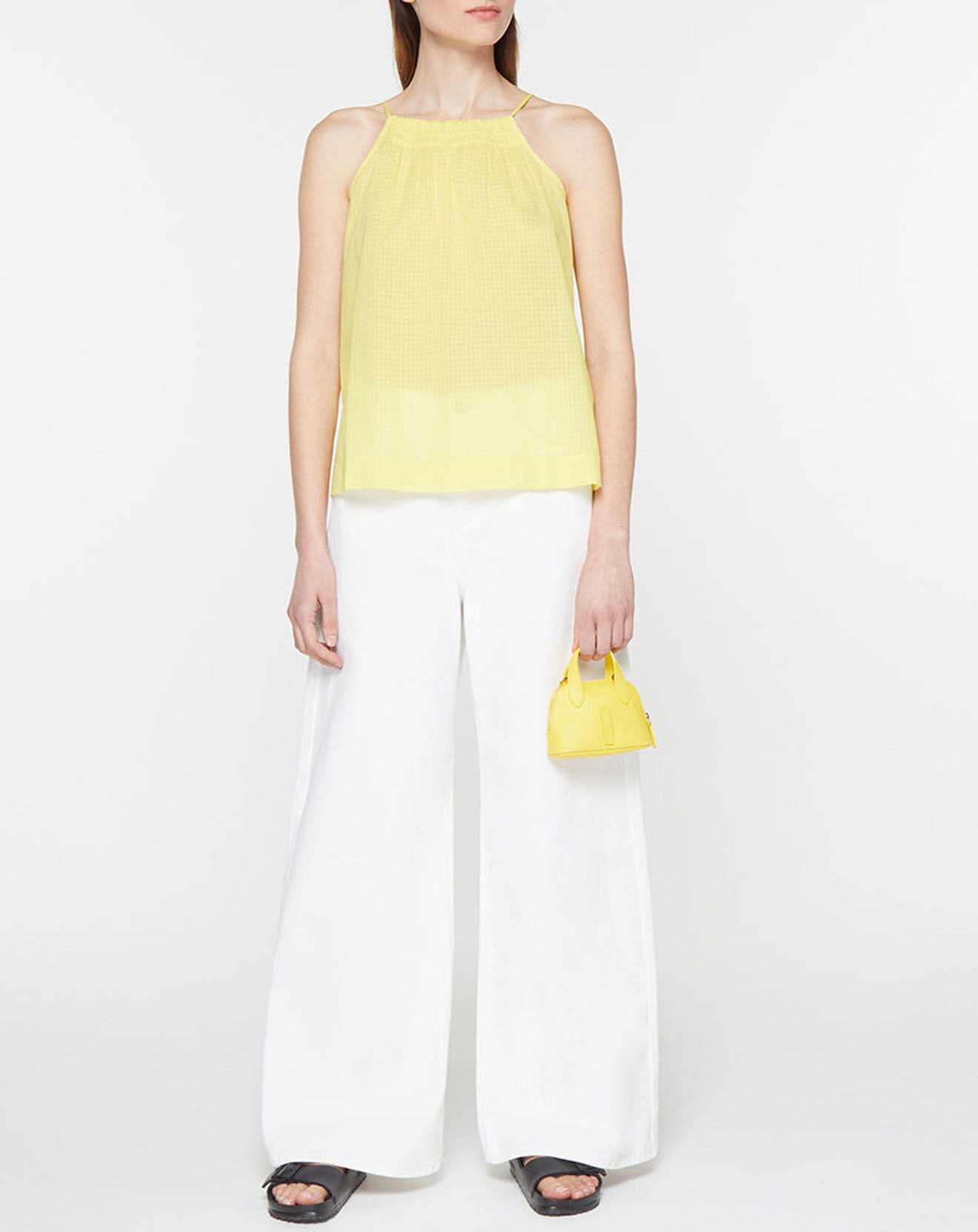 Galeries Lafayette Top en Coton biologique Lagos à fines bretelles jaune