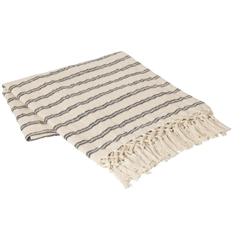 Broste Copenhagen Elly plaid 130x160 Black/Natural