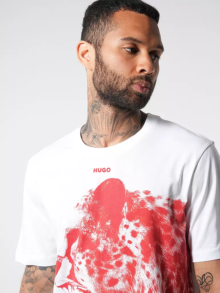 HUGO T-Shirt DIKOBRA weiss