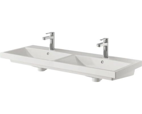 Pelipal dubbele wastafel Xpressline 4035 120 x 45 cm wit glanzend 4900.991239
