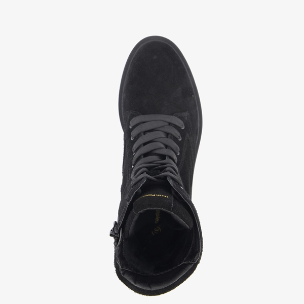 Hush Puppies suede dames veterboots zwart
