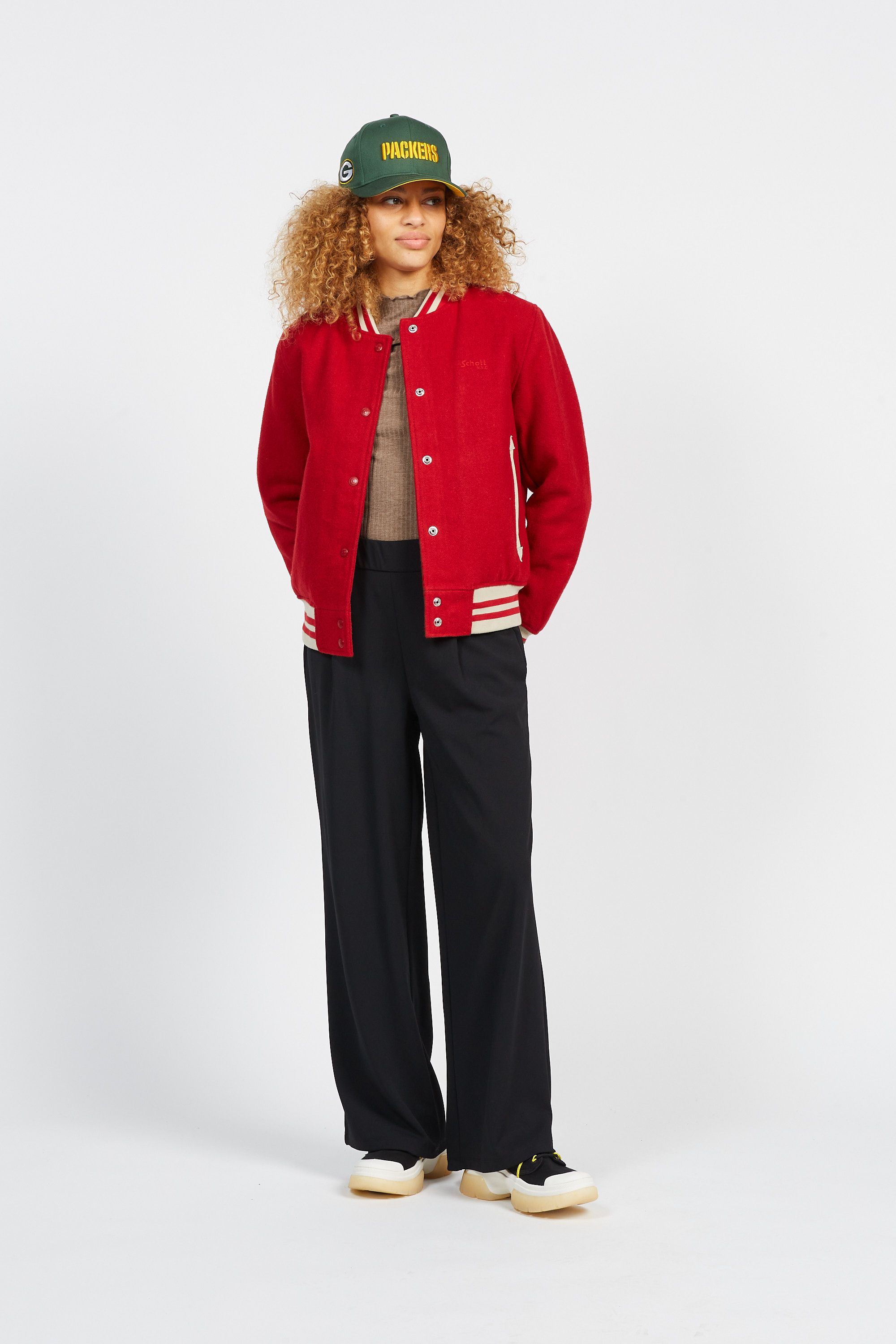 SCHOTT Blouson varsity Rouge
