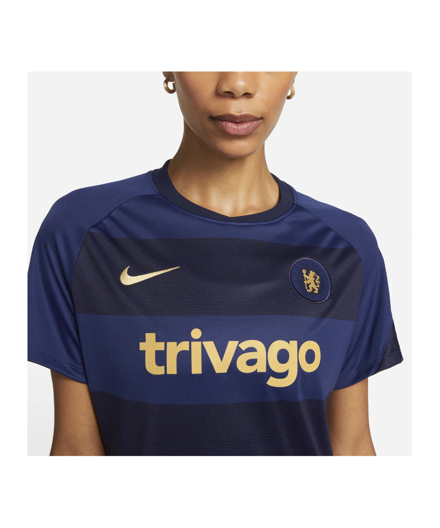 Nike FC Chelsea London Prematch Shirt 2021/2022 Damen Blau F422