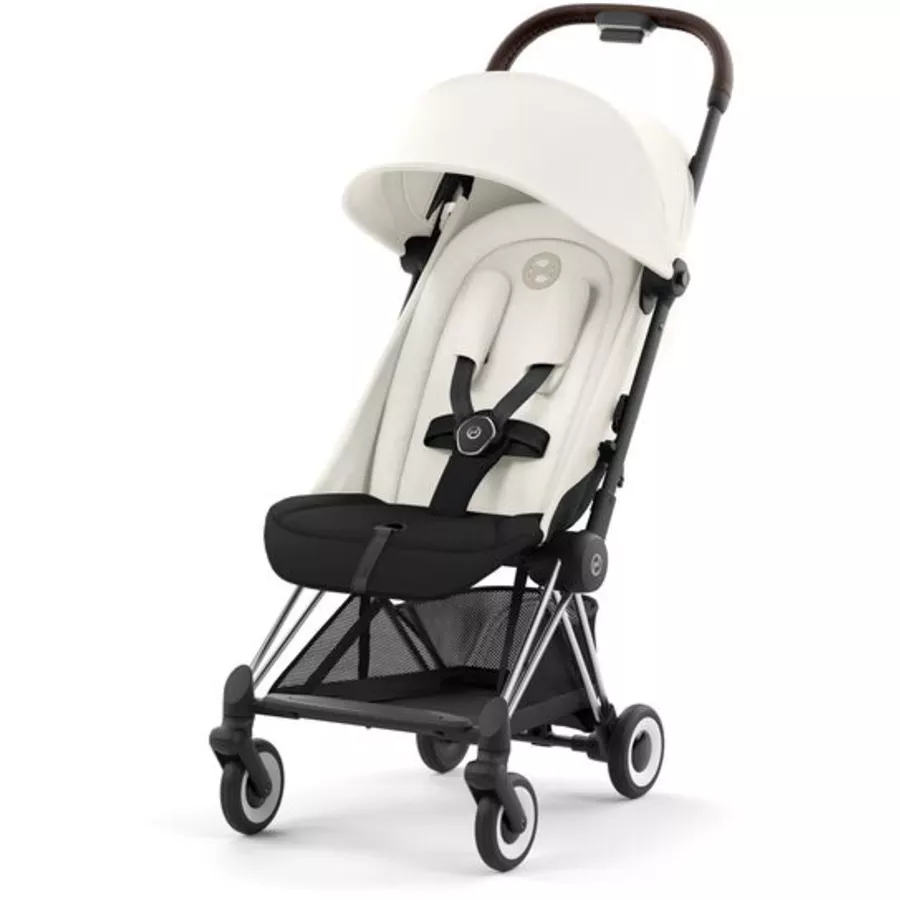 cybex PLATINUM Buggy Coya Chrome Dark Brown Off White inklusive Babyschale Cloud T I-Size Mirage Grey und Adapter