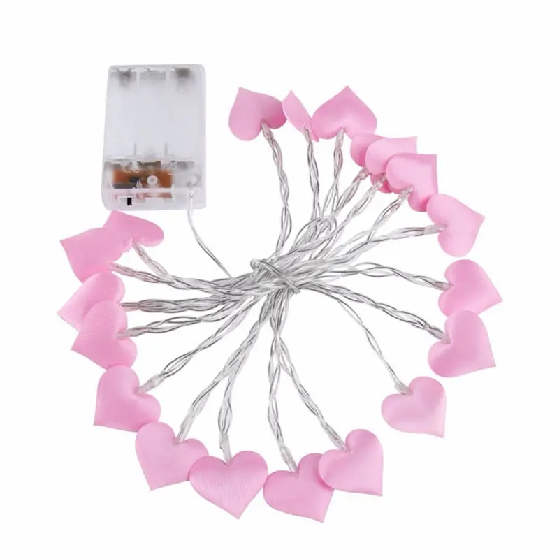 (3m) 20 LED's Romantische Party Deko Lichterkette Herz Beleuchtung für Hochzeit / Valentinstag / Muttertag (Batteriebetrieben) - Rosa