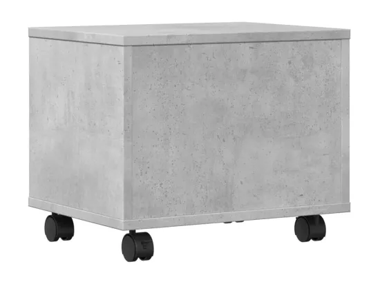 Support d'imprimante avec roulettes gris béton 41x32x34,5 cm