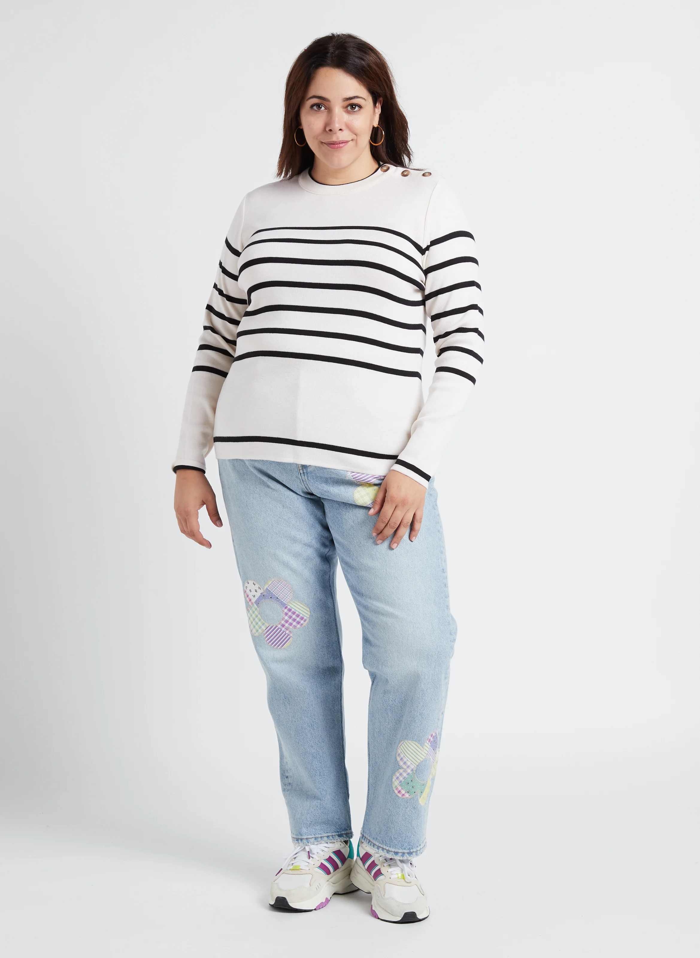 PL 501 JEANS FOR WOMEN - Jean droit délavé en coton mélangé | Jean Délavé