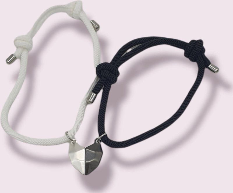 Vriendschapsarmbandjes 'Black or White' - Set van 2 Armbandjes
