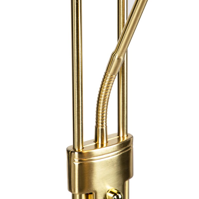 Vloerlamp goud met leeslamp incl. LED en dimmer - Diva 2