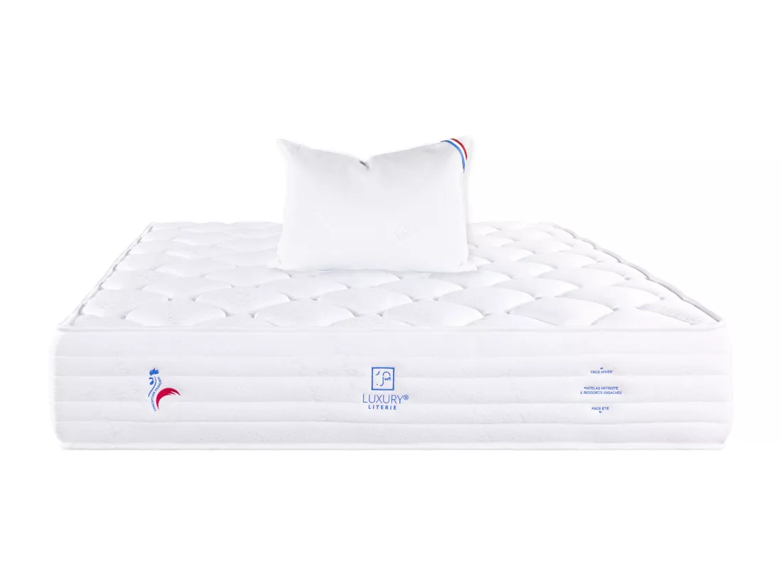 Matelas 90x190 cm, Patriote Mousse, 27cm, mémoire de forme , Soutien ferme + Oreiller