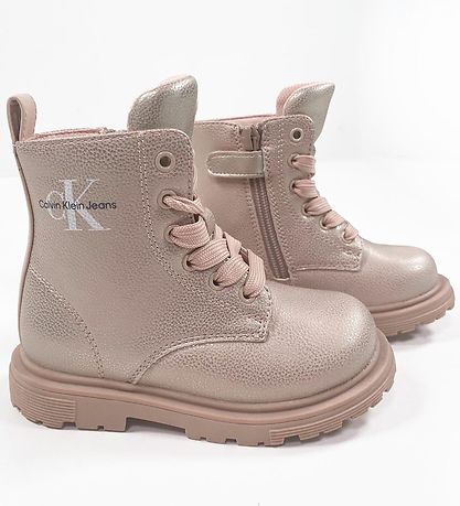 Calvin Klein Støvler - Lace-Up - Metallisk Rosa