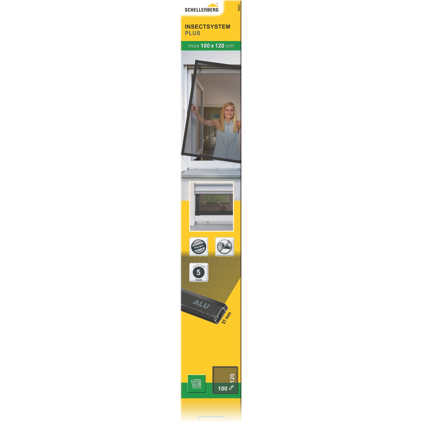 Schellenberg Insektenschutz-Fenster Plus, anthrazit, 100x120 cm