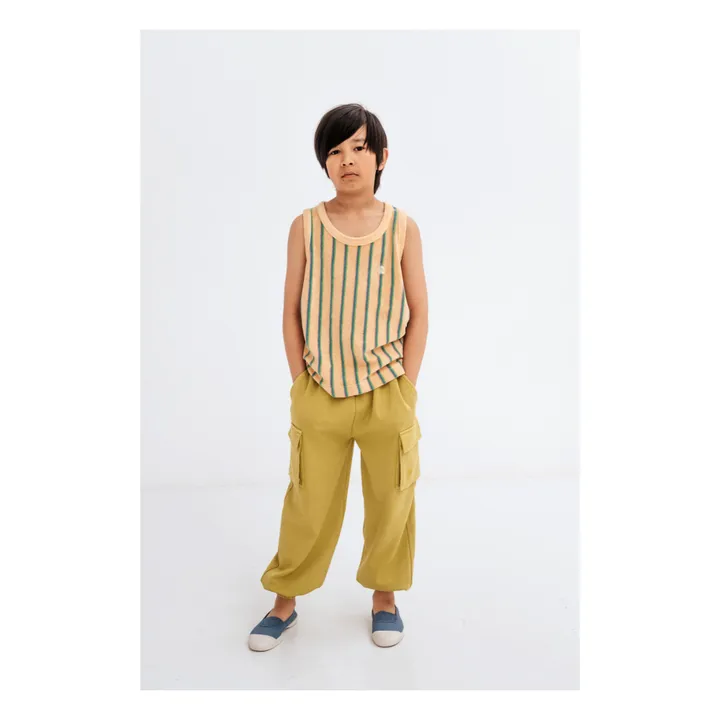 Repose AMS Pantalon Coton Bio Cargo | Jaune moutarde