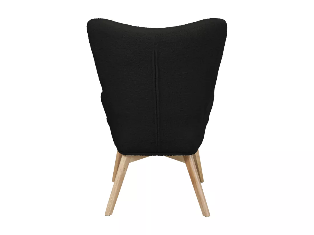 SVITA OLAV fauteuil à oreilles chaise de relaxation accoudoir dossier haut moderne marron clair