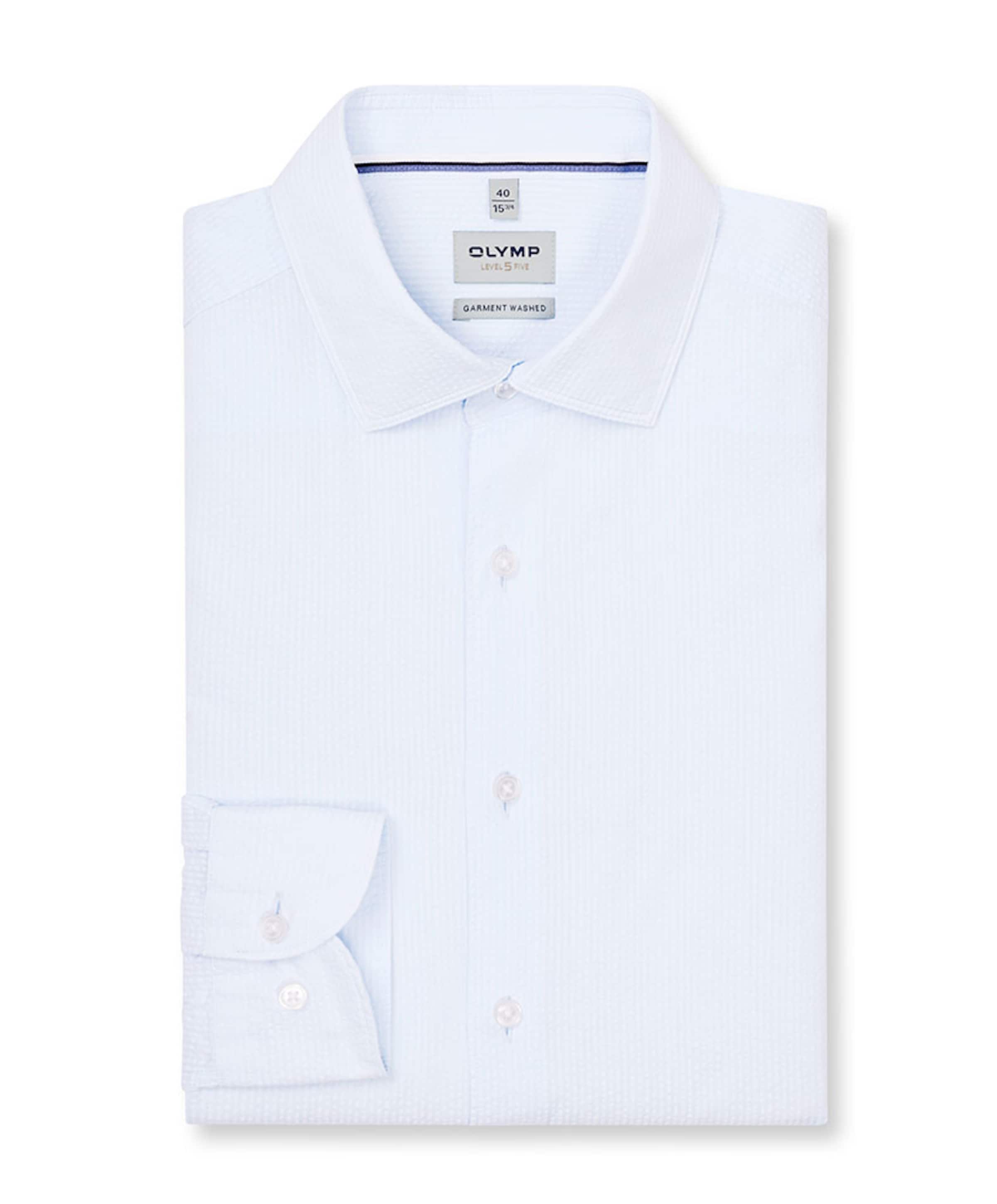 Olymp Level 5 Heren overhemd lange mouw blauw