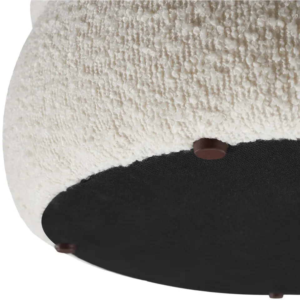 tectake Hocker Altu, gestoffeerd, opbergruimte, Bouclé Crèmewit